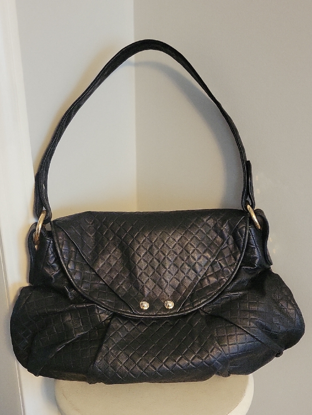KAIA PETERKA Black Quilted Shoulder Bag
